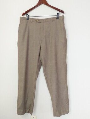 Daniel Cremieux Signature Loro Piana Super 130s Wool Dress Pants Tan 36R
